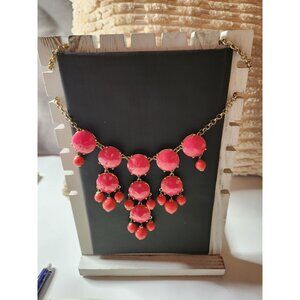 J crew Coral & Gold toned Statement Bib Necklace adjustable